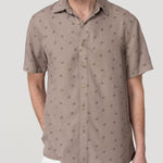 Camisa Tencel Hombre Tencelprint Café Rockford