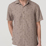 Camisa Tencel Hombre Tencelprint Café Rockford