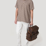 Camisa Tencel Hombre Tencelprint Café Rockford