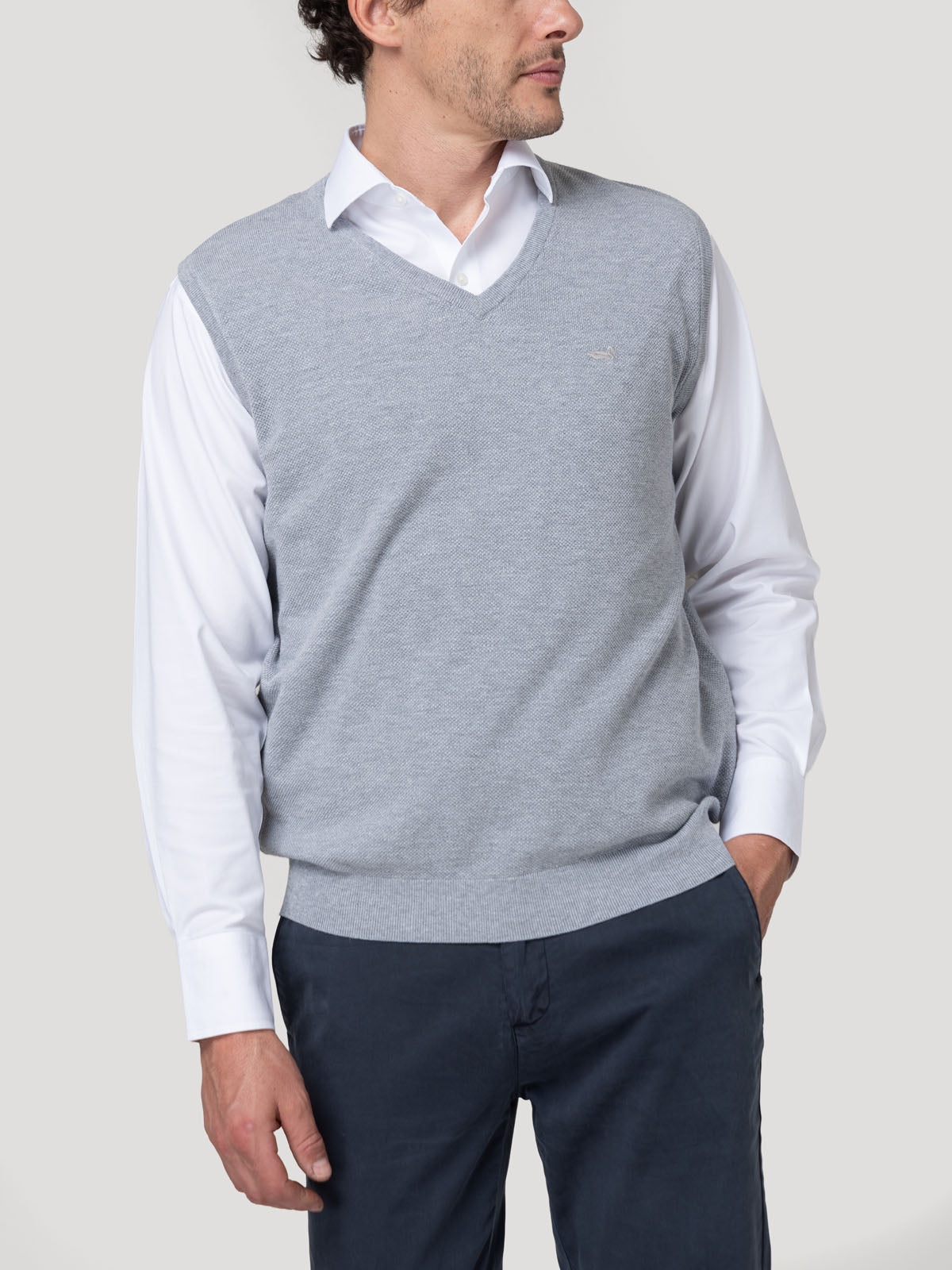Sweater Algodón Orgánico Hombre Rivo Gris Rockford