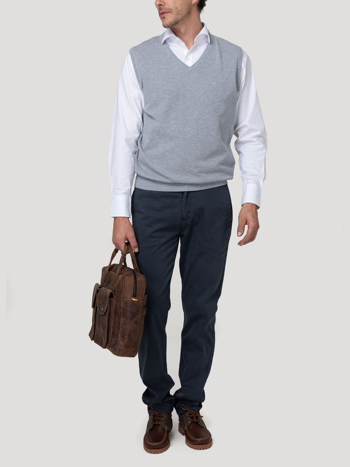 Sweater Algodón Orgánico Hombre Rivo Gris Rockford