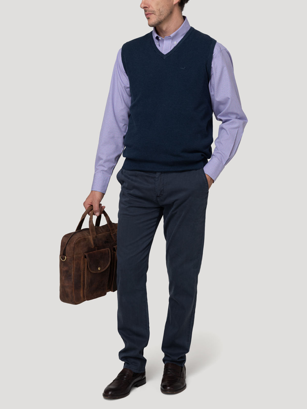Sweater Algodón Orgánico Hombre Rivo Azul Rockford