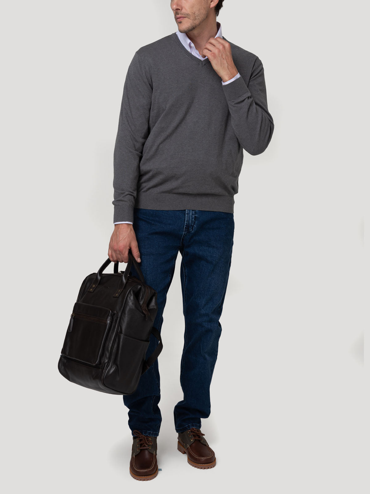 Sweater Algodón Orgánico Hombre Angriv Celeste Rockford