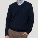 Sweater Algodón Orgánico Hombre Angriv Marino Rockford