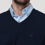 Sweater Algodón Orgánico Hombre Angriv Marino Rockford