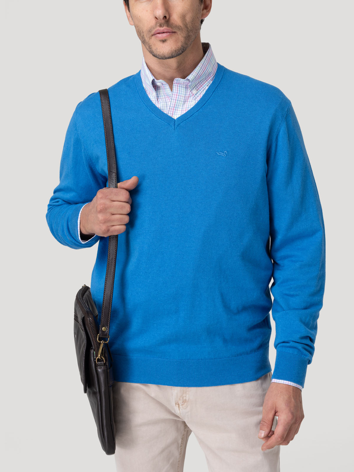 Sweater Algodón Orgánico Hombre Angriv Azul Rockford