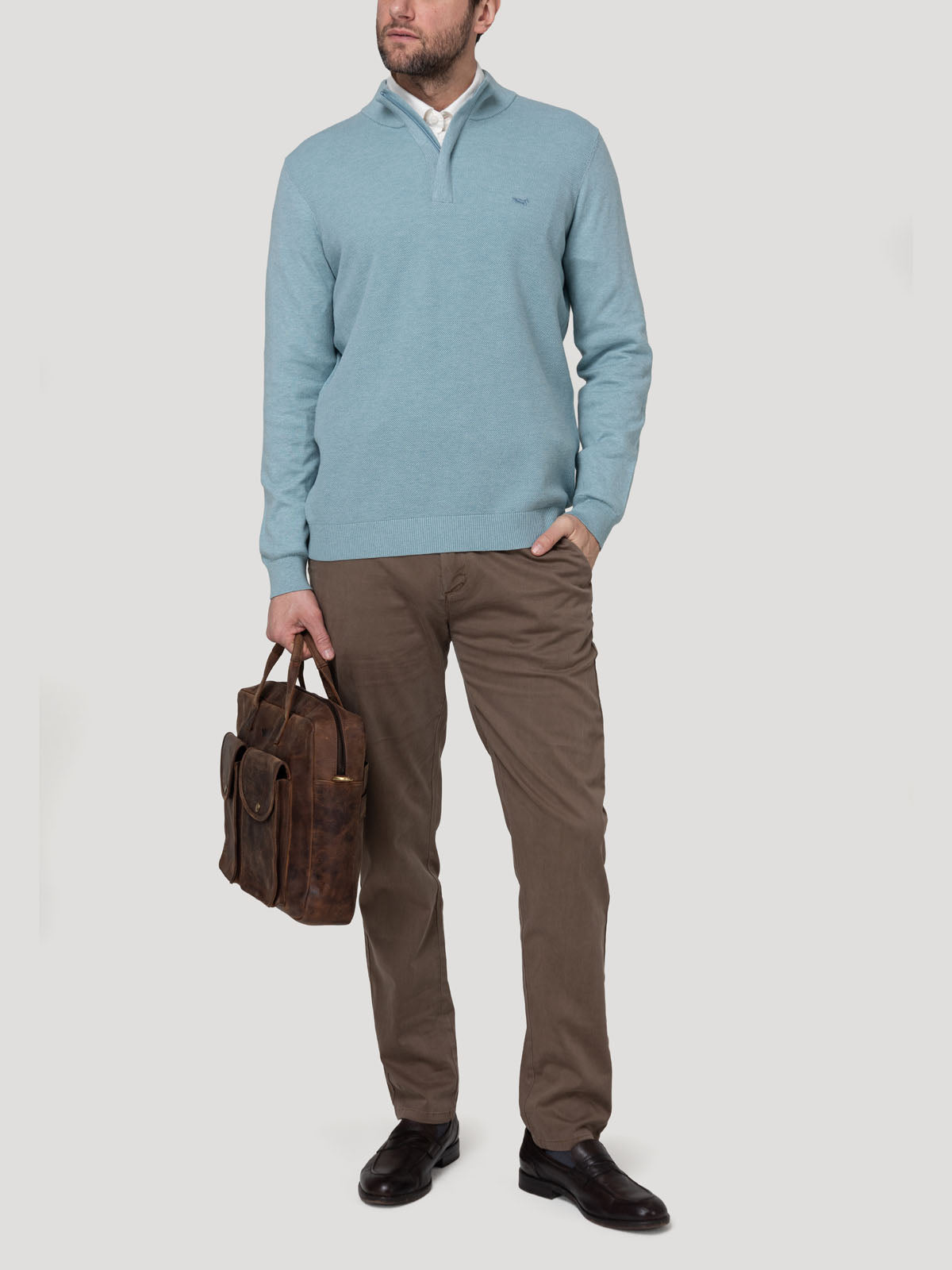 Sweater Algodón Orgánico Hombre Bilbao Celeste Rockford