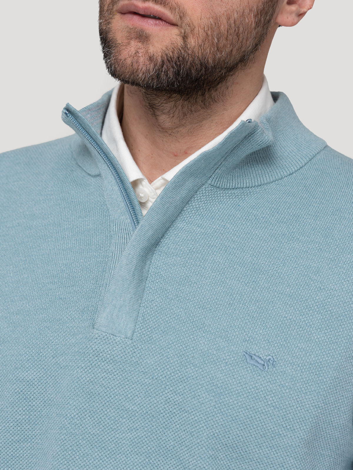 Sweater Algodón Orgánico Hombre Bilbao Celeste Rockford