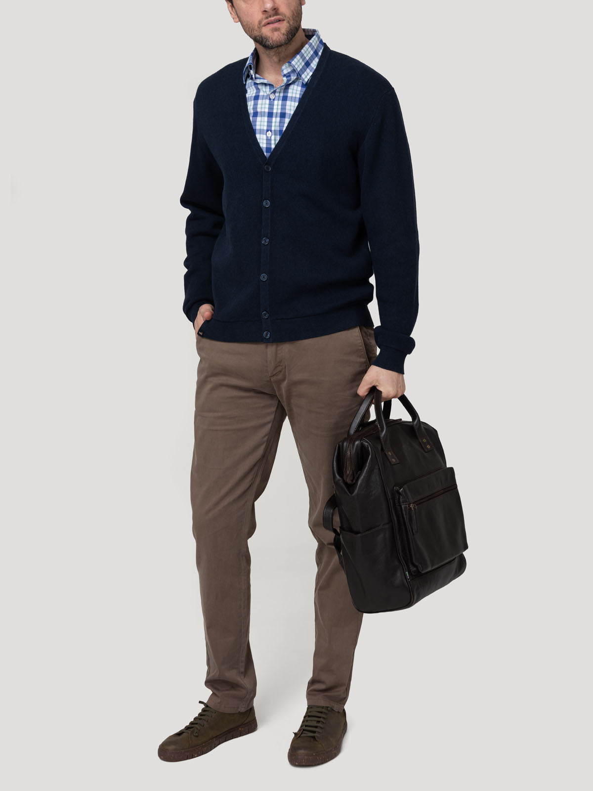 Sweater Algodón Orgánico Hombre Olen Azul Rockford