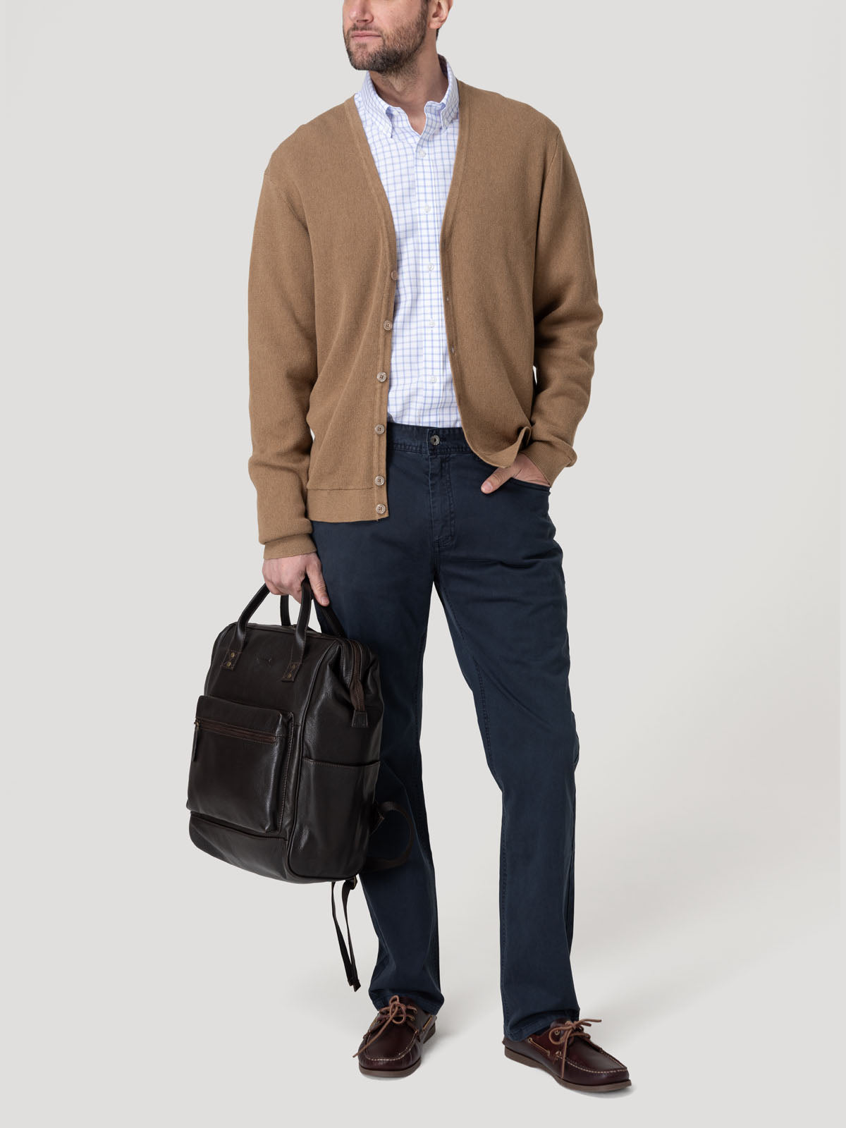 Sweater Algodón Orgánico Hombre Olen Café Rockford