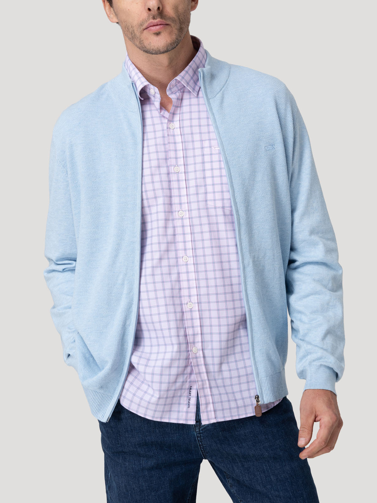 Sweater Algodón Orgánico Hombre Bilbaofull Celeste Rockford