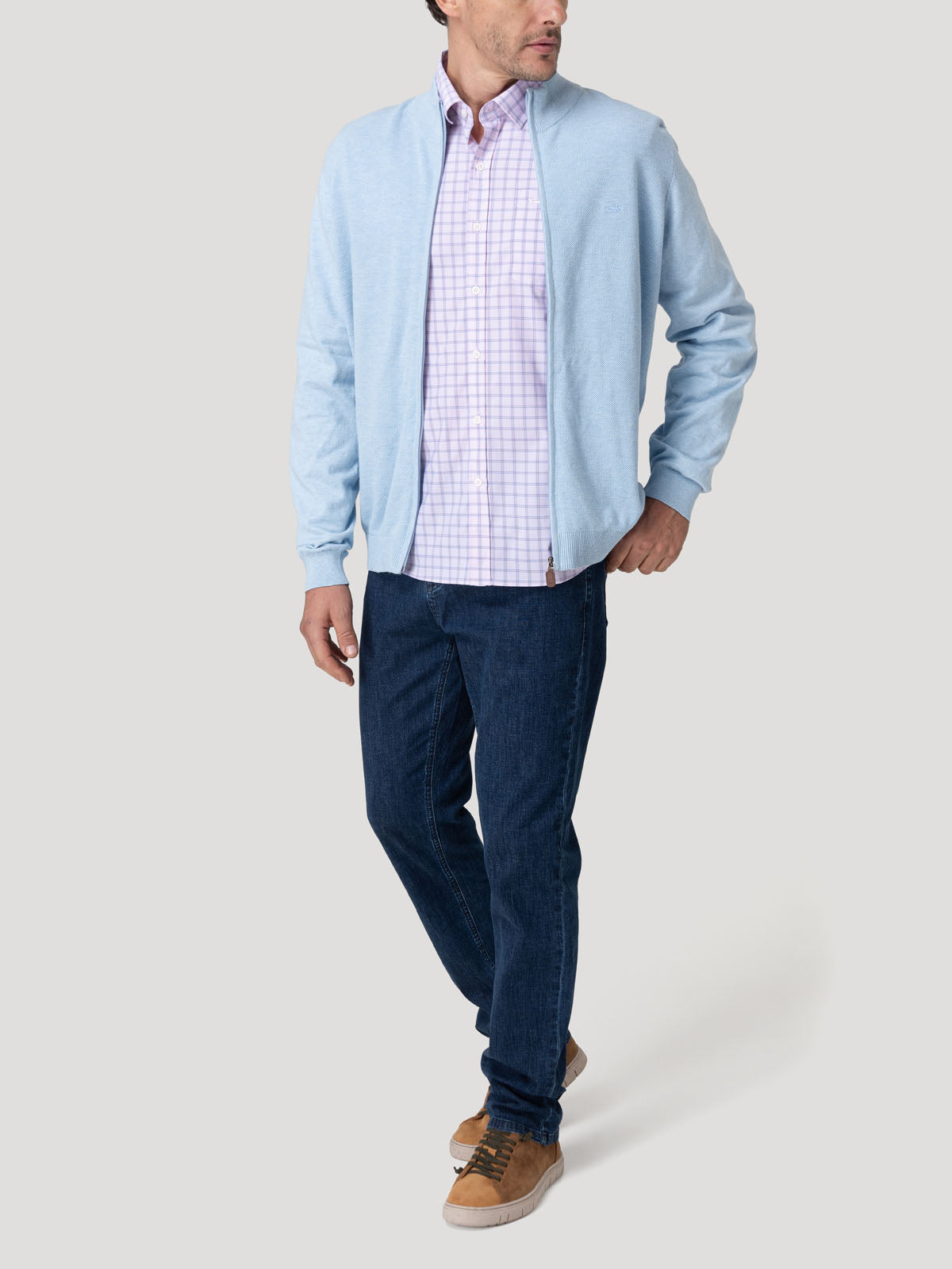 Sweater Algodón Orgánico Hombre Bilbaofull Celeste Rockford
