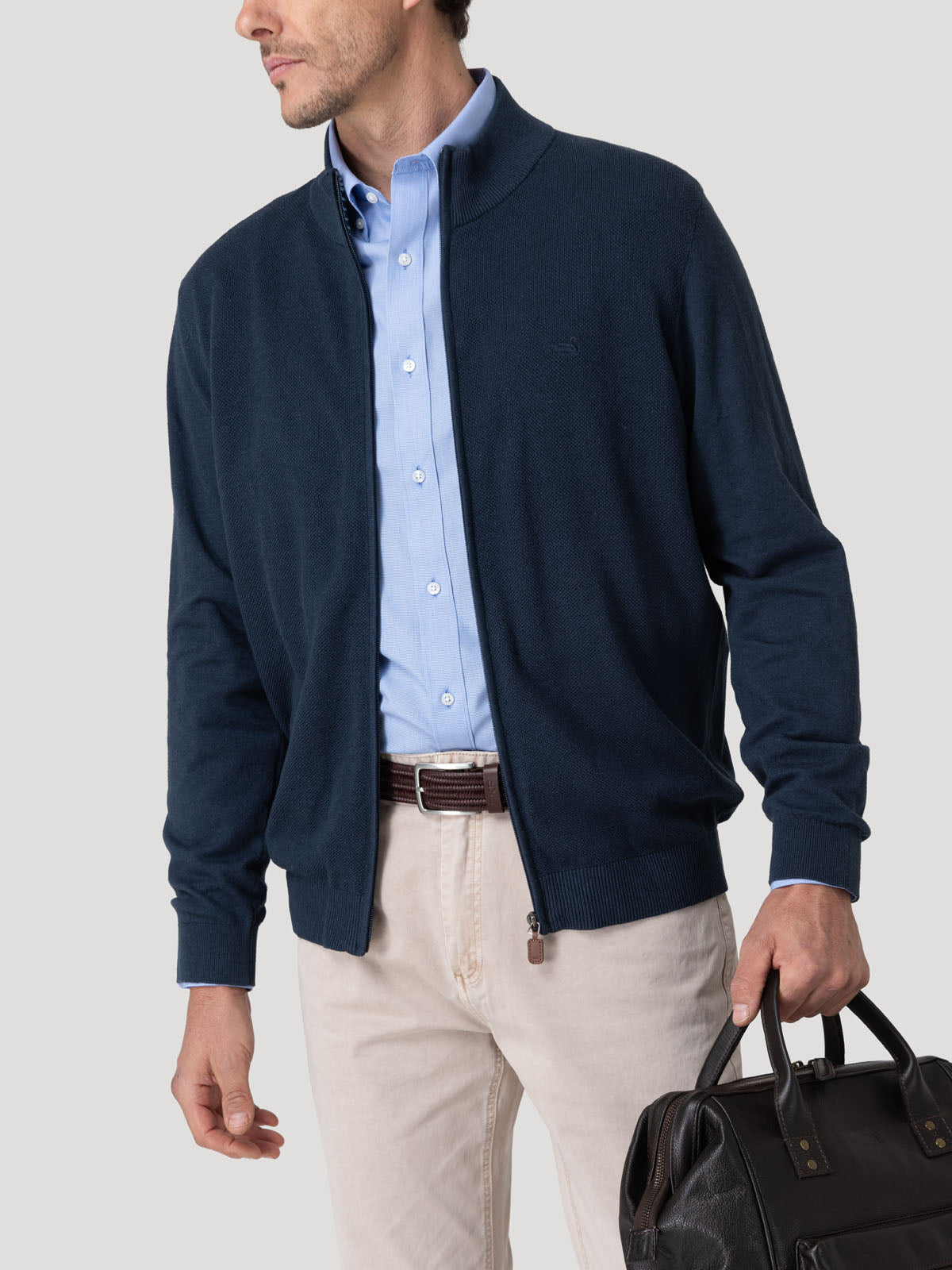 Sweater Algodón Orgánico Hombre Bilbaofull Azul Rockford