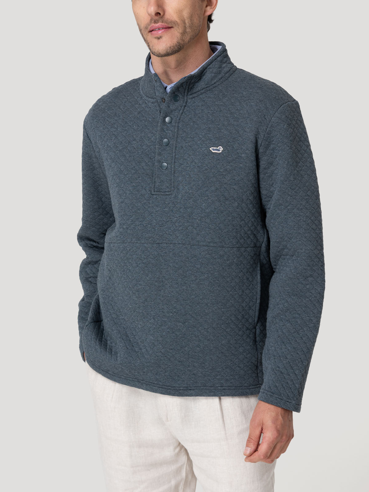 Polerón Algodón Orgánico Hombre Genova Azul Rockford