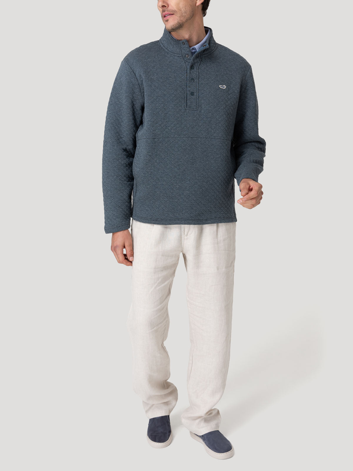 Polerón Algodón Orgánico Hombre Genova Azul Rockford