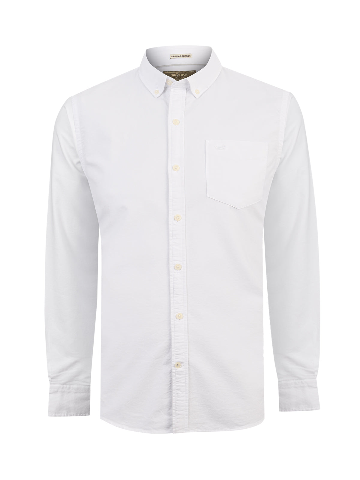 Camisa Algodón Hombre Oxford Blanco Rockford