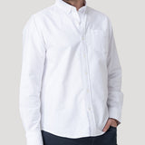 Camisa Algodón Hombre Oxford Blanco Rockford