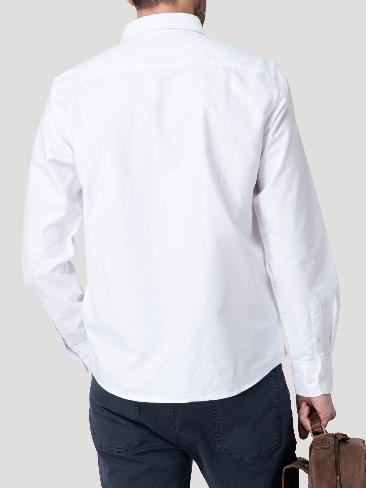 Camisa Algodón Hombre Oxford Blanco Rockford