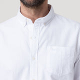 Camisa Algodón Hombre Oxford Blanco Rockford