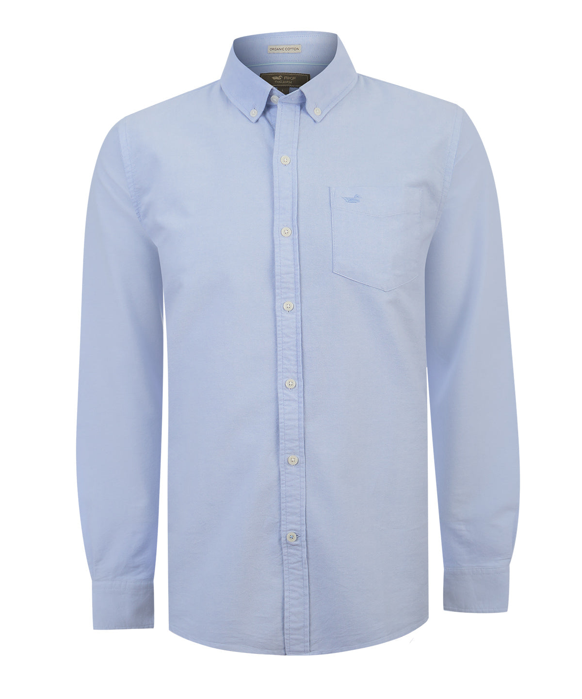 Camisa Algodón Hombre Oxford Celeste Rockford