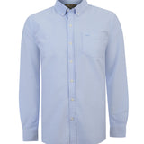 Camisa Algodón Hombre Oxford Celeste Rockford