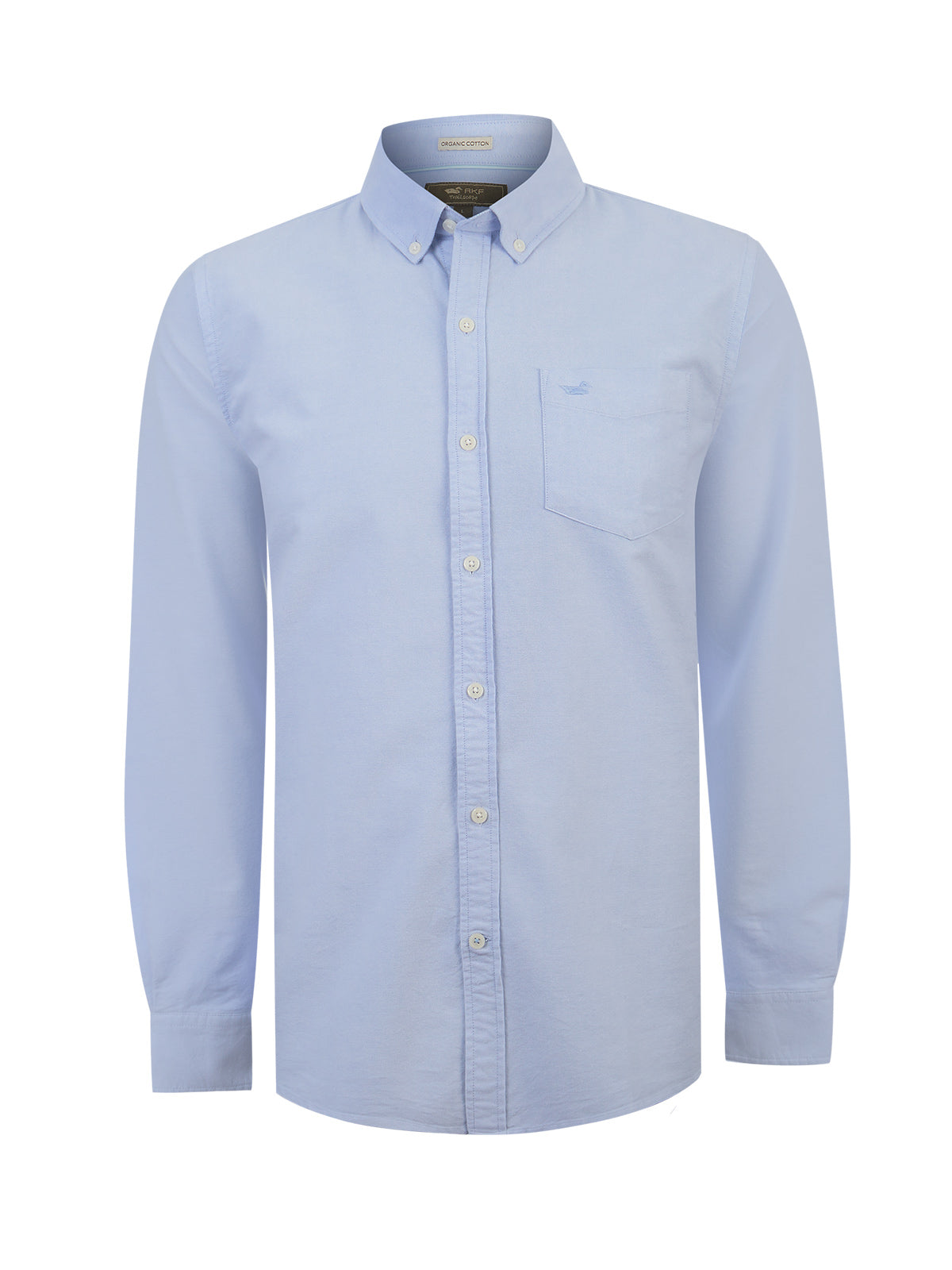 Camisa Algodón Hombre Oxford Celeste Rockford