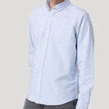 Camisa Algodón Hombre Oxford Celeste Rockford