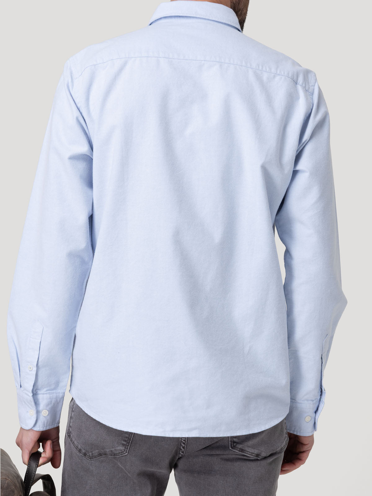 Camisa Algodón Hombre Oxford Celeste Rockford