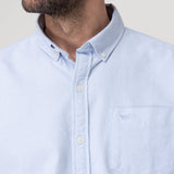 Camisa Algodón Hombre Oxford Celeste Rockford