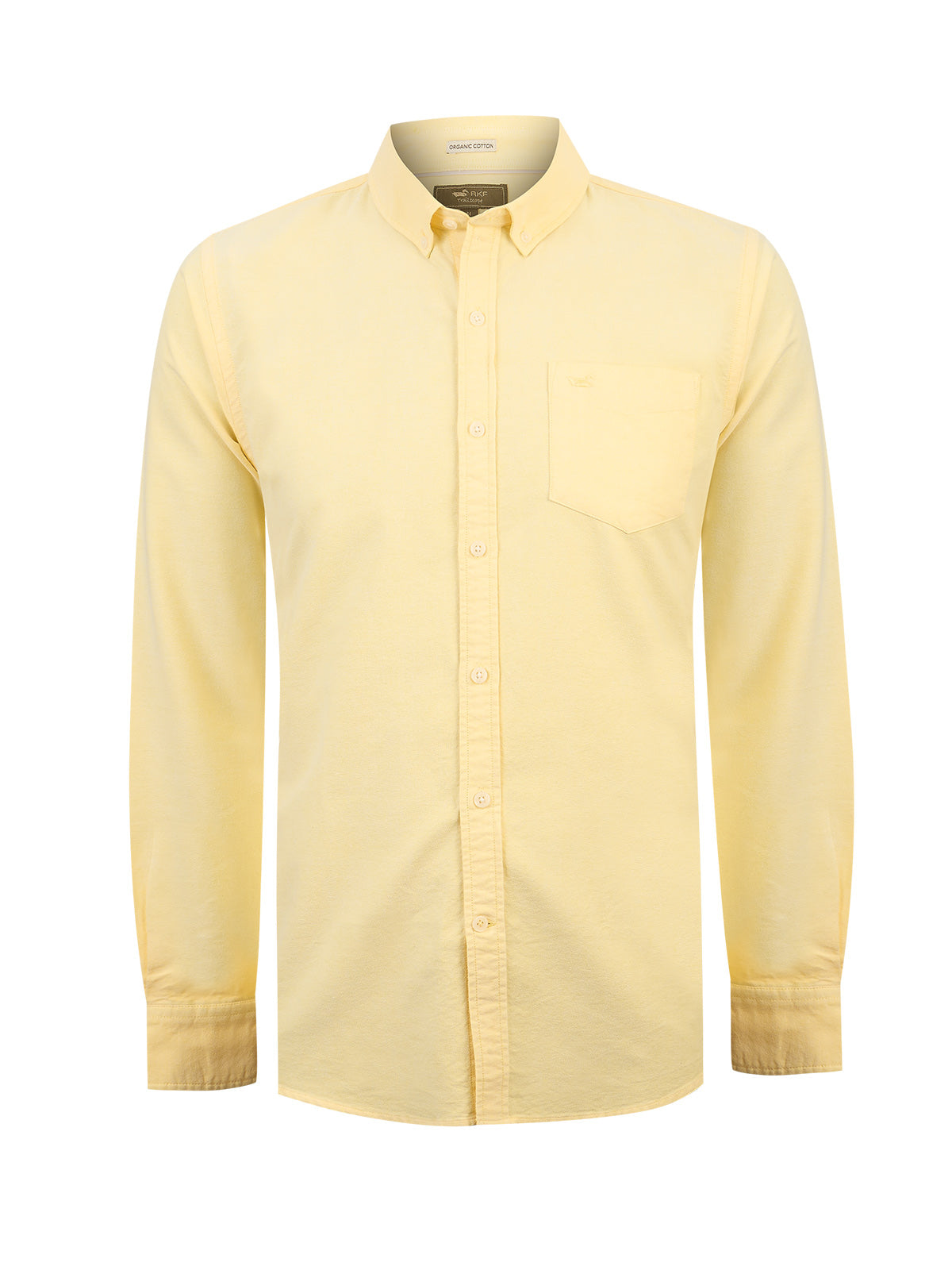 Camisa Algodón Hombre Oxford Amarillo Rockford
