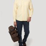 Camisa Algodón Hombre Oxford Amarillo Rockford