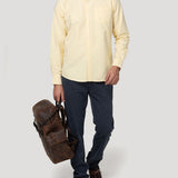 Camisa Algodón Hombre Oxford Amarillo Rockford