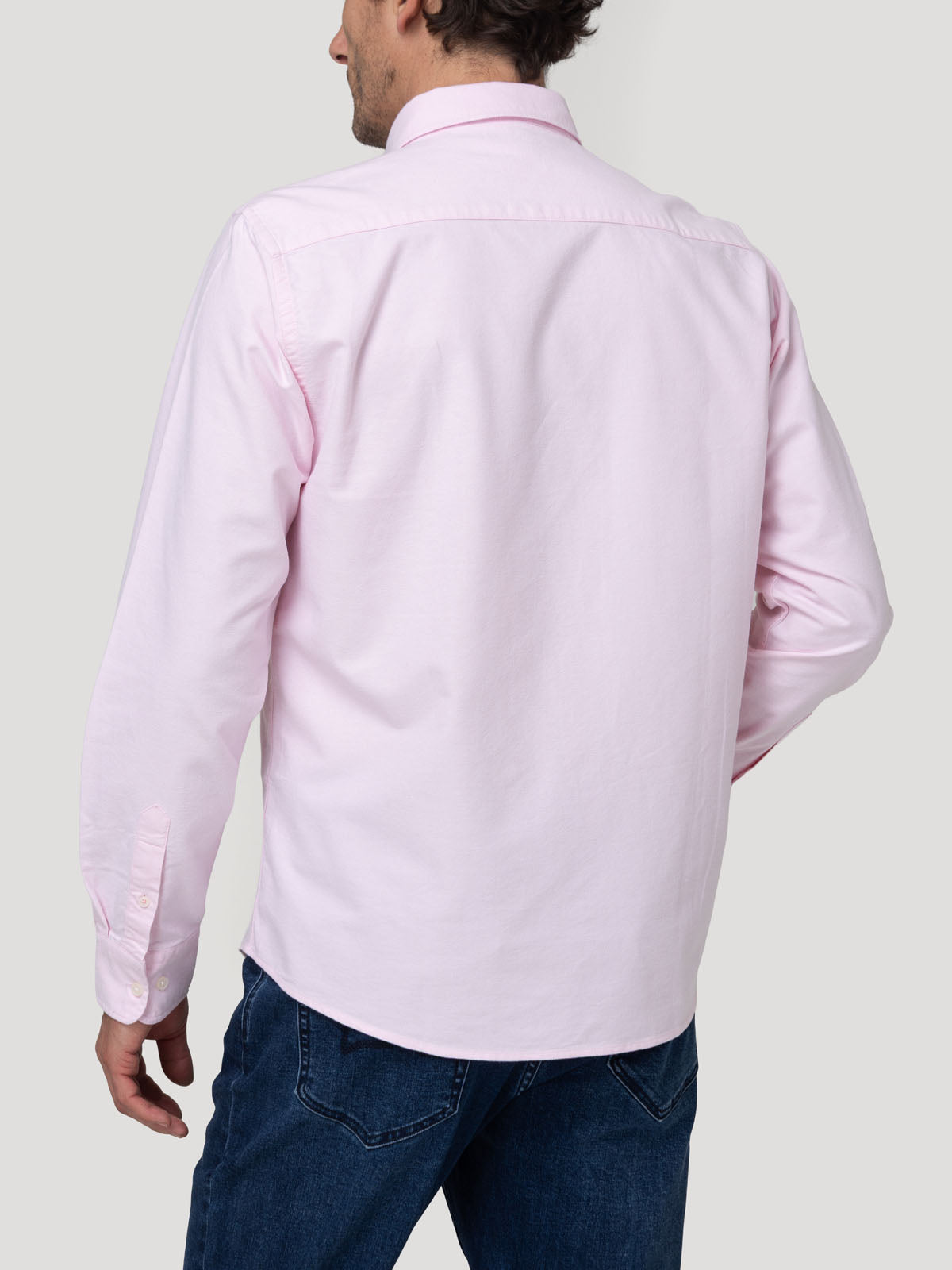 Camisa Algodón Hombre Oxford Rosado Rockford
