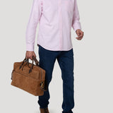 Camisa Algodón Hombre Oxford Rosado Rockford