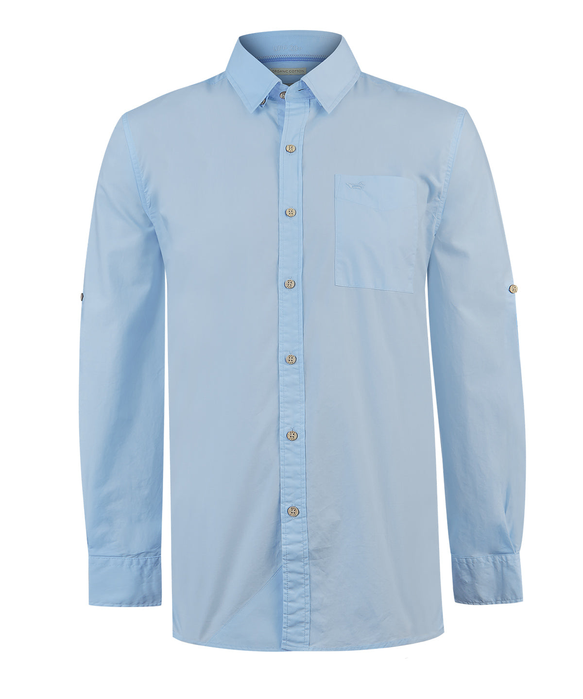 Camisa Algodón Orgánico Hombre Galiton Celeste Rockford