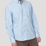Camisa Algodón Orgánico Hombre Galiton Celeste Rockford