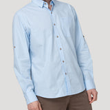 Camisa Algodón Orgánico Hombre Galiton Celeste Rockford