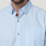 Camisa Algodón Orgánico Hombre Galiton Celeste Rockford