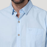 Camisa Algodón Orgánico Hombre Galiton Celeste Rockford