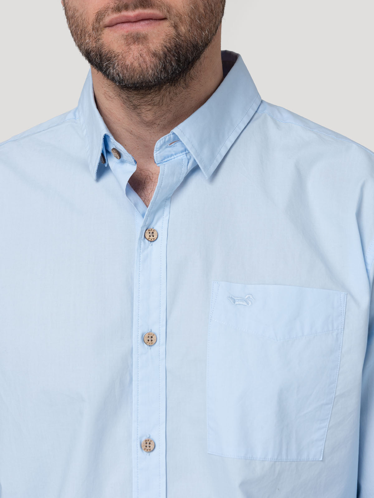 Camisa Algodón Orgánico Hombre Galiton Celeste Rockford