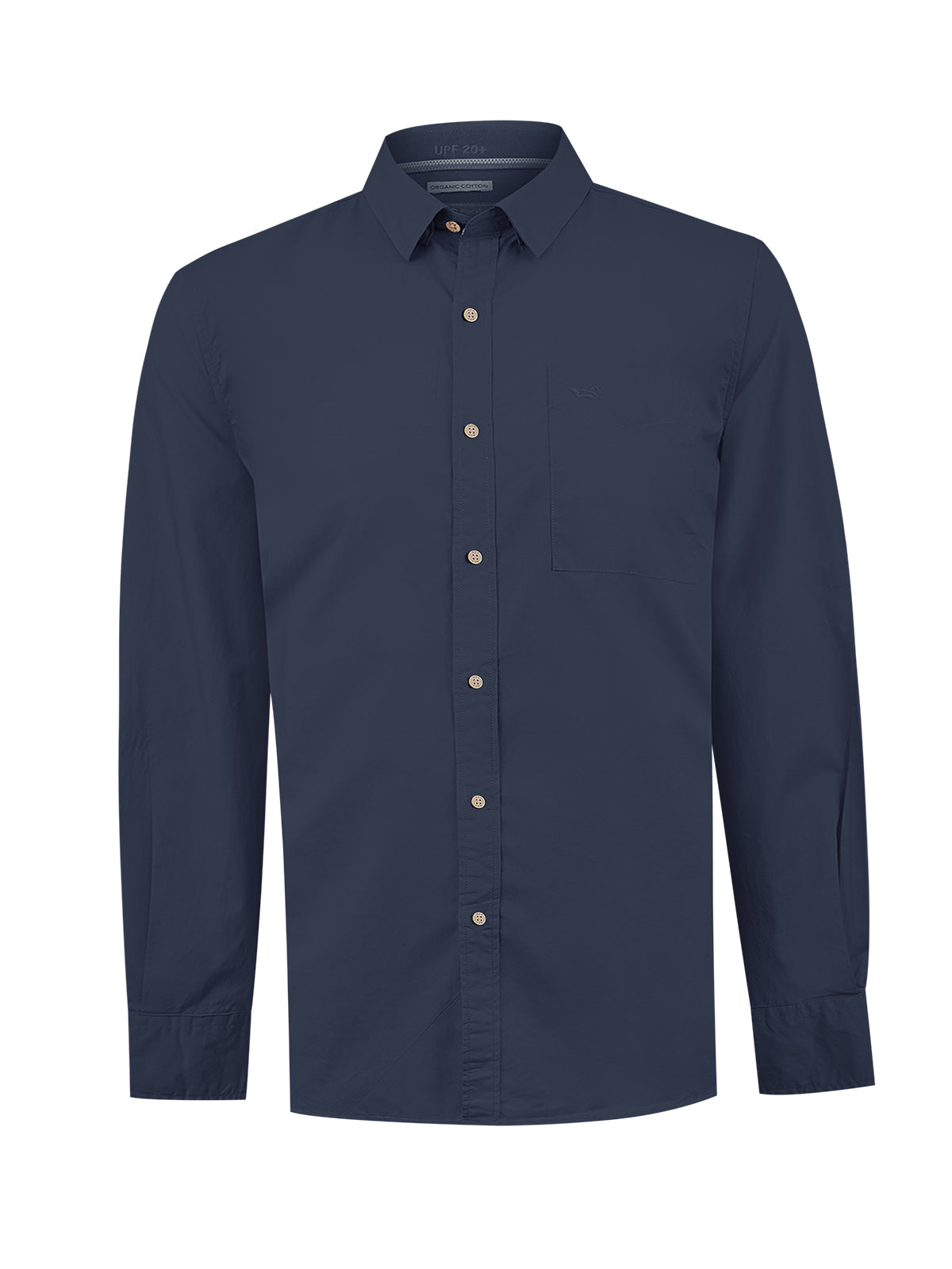 Camisa Algodón Orgánico Hombre Galiton Azul Rockford