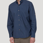 Camisa Algodón Orgánico Hombre Galiton Azul Rockford
