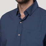 Camisa Algodón Orgánico Hombre Galiton Azul Rockford