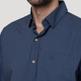 Camisa Algodón Orgánico Hombre Galiton Azul Rockford