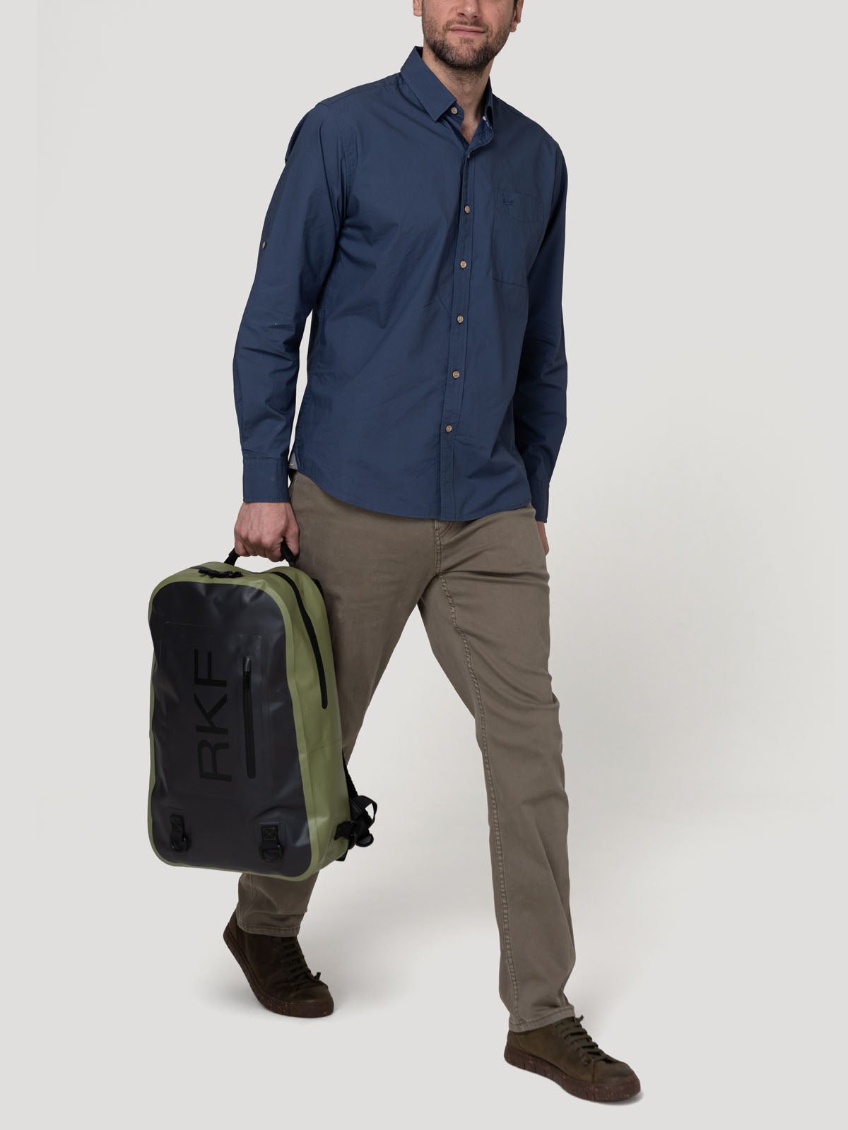 Camisa Algodón Orgánico Hombre Galiton Azul Rockford