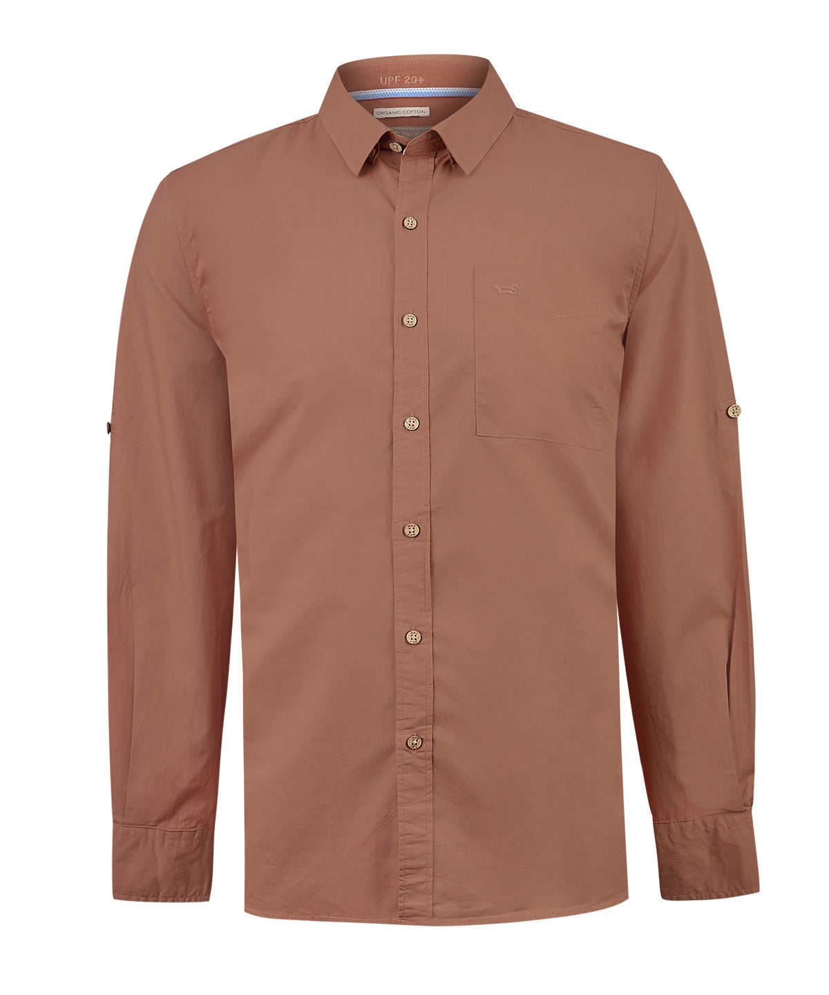 Camisa Algodón Orgánico Hombre Galiton Naranjo Rockford