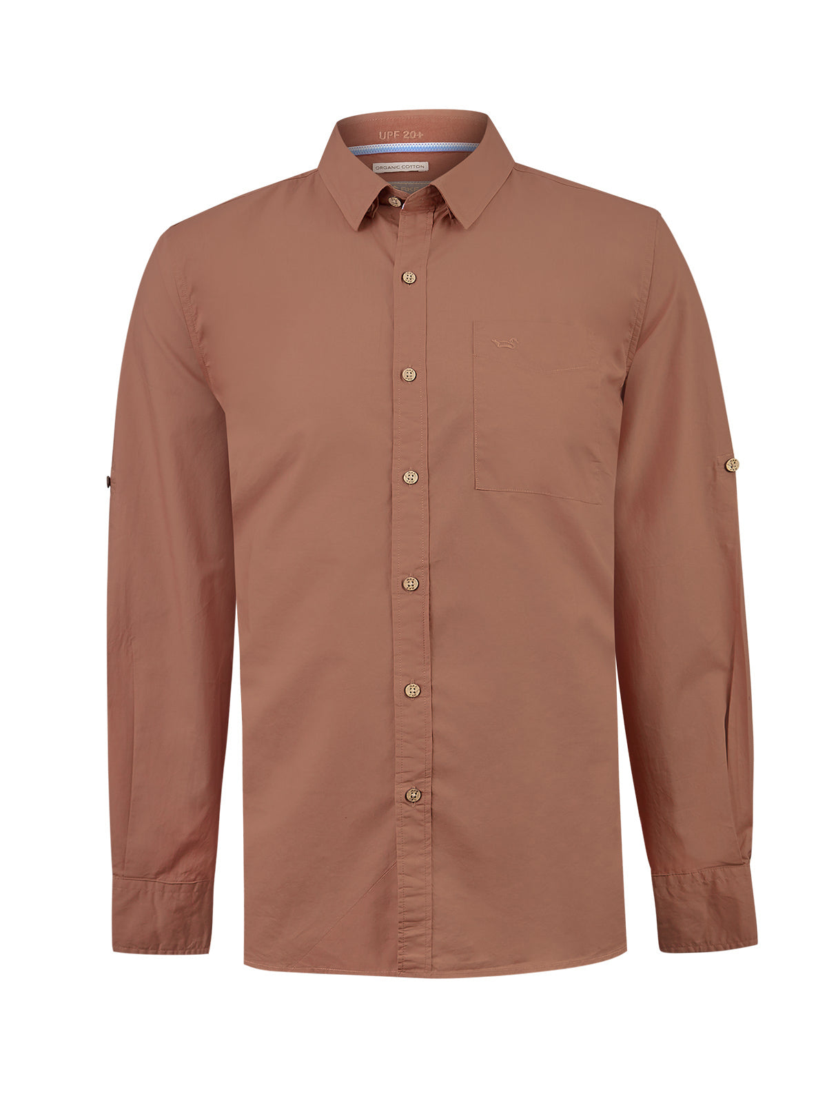 Camisa Algodón Orgánico Hombre Galiton Naranjo Rockford