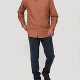 Camisa Algodón Orgánico Hombre Galiton Naranjo Rockford