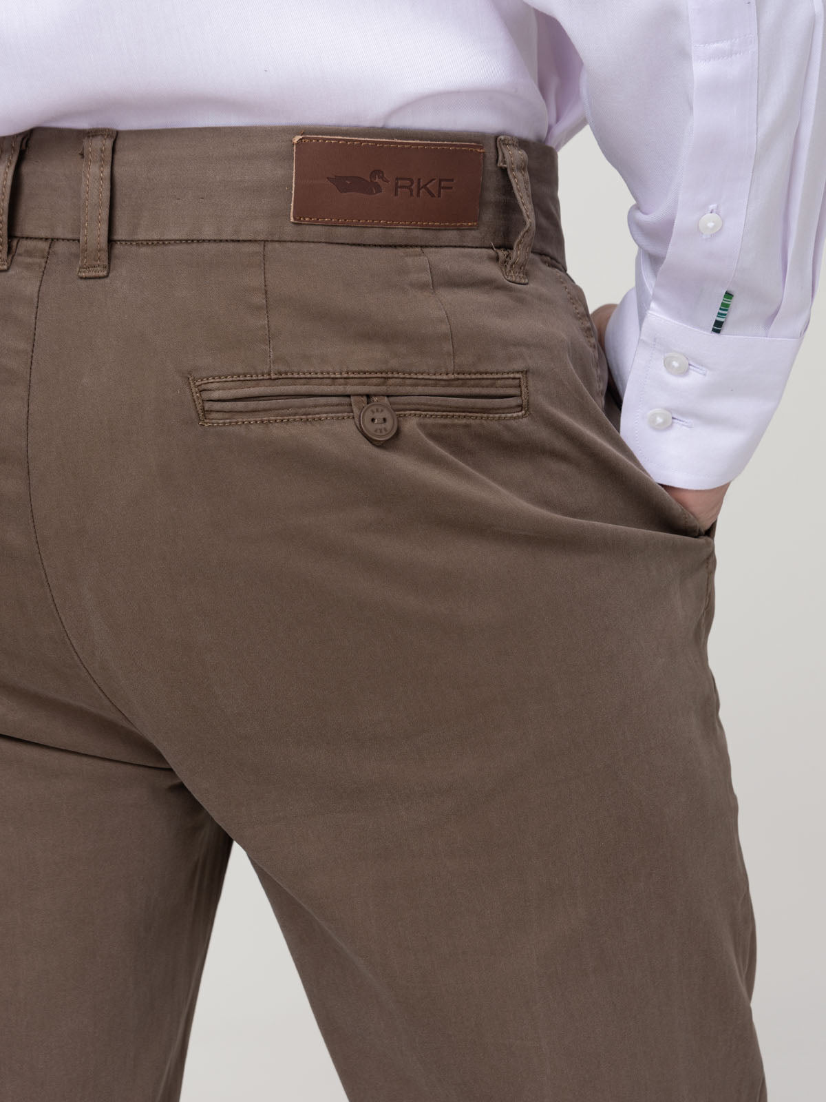 Pantalón Algodón Hombre Napoli Café Rockford