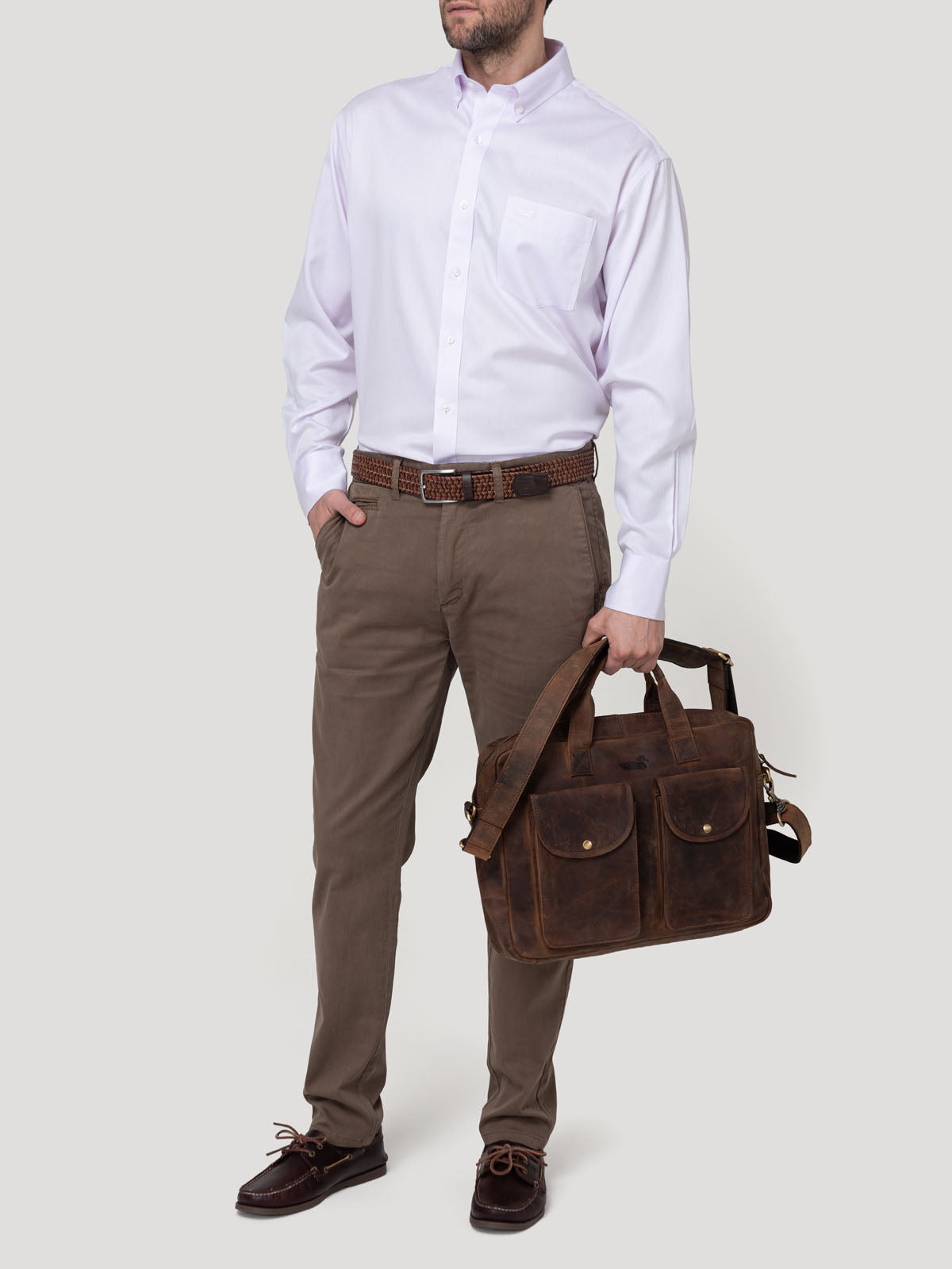Pantalón Algodón Hombre Napoli Café Rockford